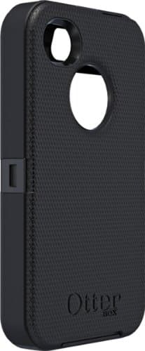 Image of OtterBox Defender Series Three-Layer Protection Case Cover with Screen Protector and Holster Style Swivel Belt Clip for iPhone 4/4S - Black