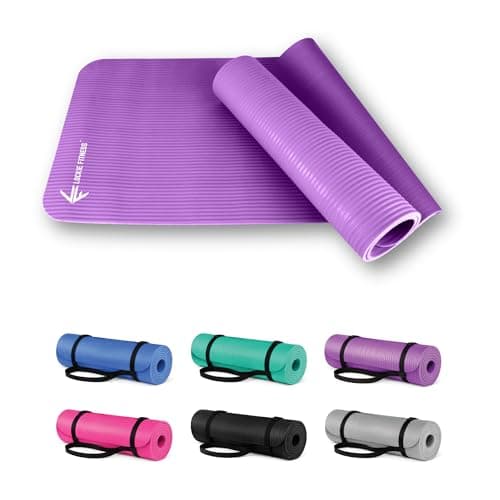Image of Lockie Fitness Yoga Mat 8 mm Thick, Non Slip Exercise Mat for Women and Men, TPE Foam Pilates Mat, Gym Mat for Home Workout, Yoga, Pilates, Exercise & Gymnastics, 180 x 60 cm (Purple)