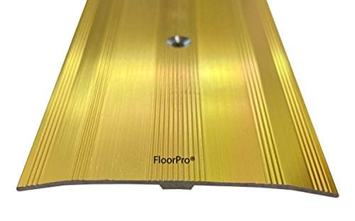 Image of 61mm Wide Carpet Metal Cover Trim Door Bar Threshold - Transition Threshold Strip - Metal Plate Covers Flooring Gaps - Gold Colour
