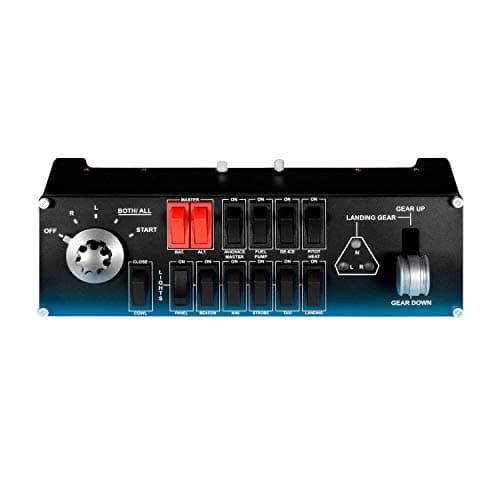 Image of Logitech G Saitek Pro Flight Switch Panel, Professional Simulation Switch Controller, LCD Display, Five-Position Magneto Dial, Realistic Gear Control, USB, PC - Black