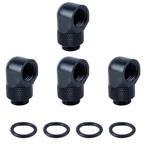 Image of Tiardey 4 Pack G1/4inch Male to Female Extender Fitting 90 Degree Rotary