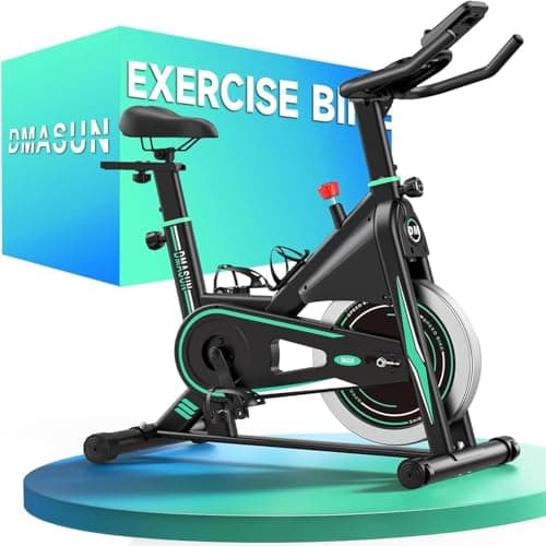 Image of DMASUN Exercise Bike for Home Gym Use with LCD Display & Tablet Holder, Silent 0-100% Level Resistance Indoor Cycling Bike, Professional Stationary Bike with Comfortable Seat, 350/360LBs Capacity
