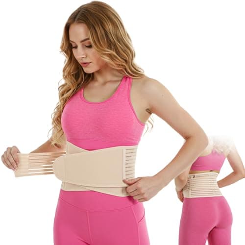 Image of Back Brace for Lower Back Pain, Skin Tone Back Support Brace, Adjustable Back Support Belt for Men and Women, L/XL Backbrace for Lumbar Pain Relief (Waist Sizes from 85-94cm and 95-110cm) (XL)