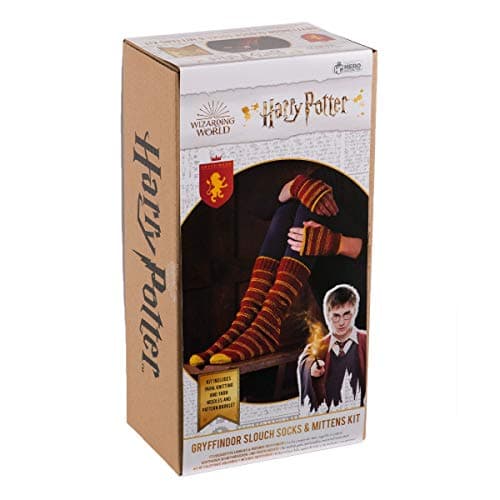 Image of Harry Potter Wizarding World Hogwarts Gryffindor Slouch Socks and Mittens Knitting Kit