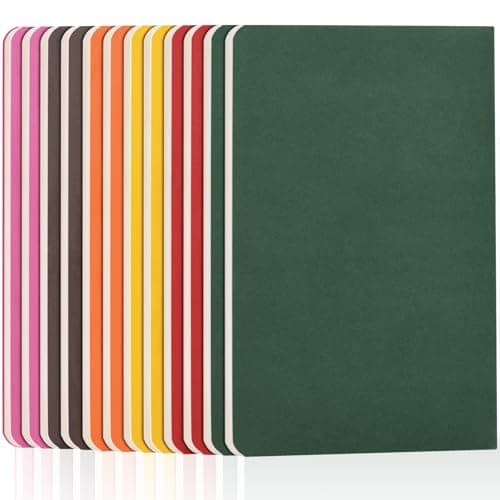 Image of ZCZN A5 Lined Notebooks, 12-Pack, 60 Pages Each, Soft Cover Note Pads Set, 6 Vibrant Colours - Ideal for School, Study, Note-Taking