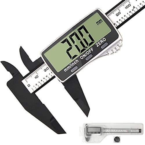 Image of Vodlbov Digital Vernier Caliper 0-150mm / 0-6’’ Electronic Digital Caliper with Extra-Large LCD Screen,Plastic Carbon Fiber Digital Gauge,Depth Measuring Tools, Millimeter/Inch Conversion
