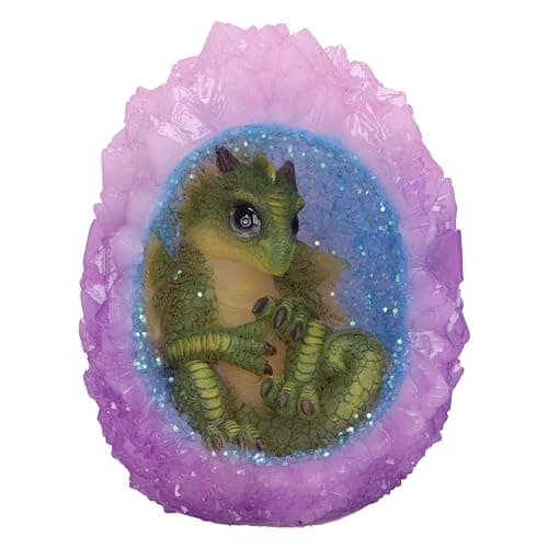 Image of Nemesis Now Geode Nest (Green) 12.5cm, Resin, Pink Dragon Ornament, Collectable Dragon Giftware, Cast in the Finest Resin, Expertly Hand-Painted, U6706A24