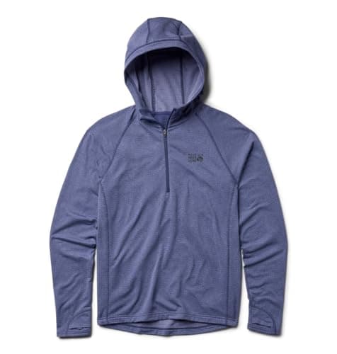 Image of Mountain Hardwear mens Crater Lake Heavyweight Half Zip Hoody, Lapis Dusk, Avid, L
