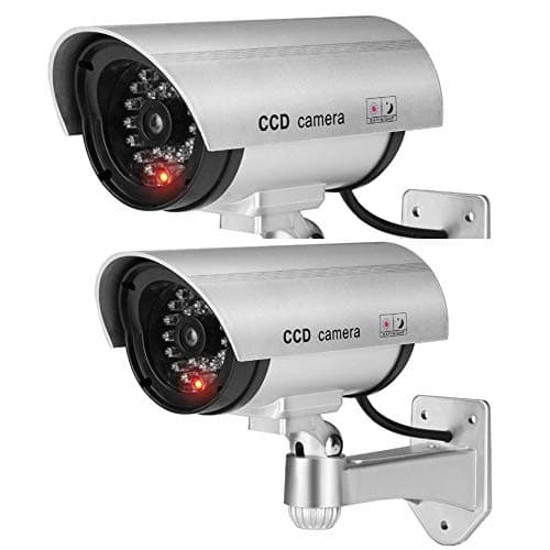 Image of BW 2pcs 1100S Home Outdoor Indoor Dummy Camera Fake Camera Security Surveillance Dummy CCTV Camera Silver