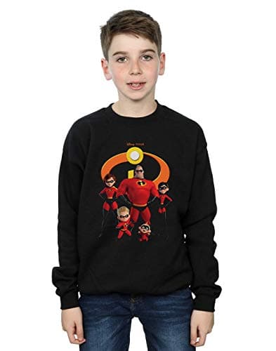 Image of Disney Boys Incredibles 2 Group Logo Sweatshirt Black 5-6 Years