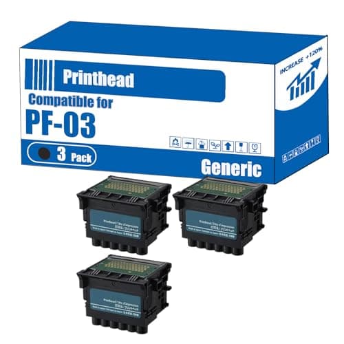Image of Compatible for Canon PF-03 Printhead imagePROGRAF LP-24 LP-17 9100 9000S 9000 Printers, High Yield 100000 Pages, Accurate Imaging Rich Colors (3 Pack Black)