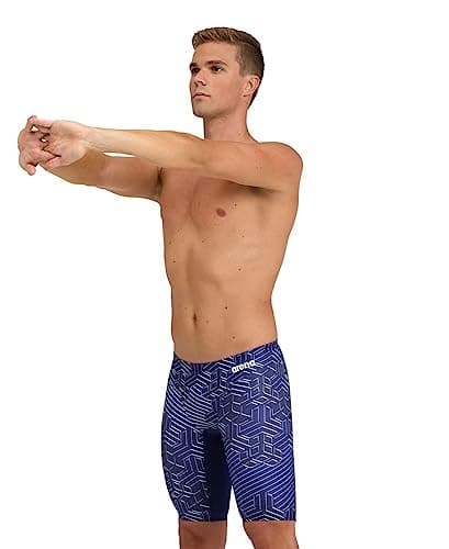Image of Arena Men's Performance Kikko Pro Swim Jammer Trunks, Navy/Navy Multi, 22