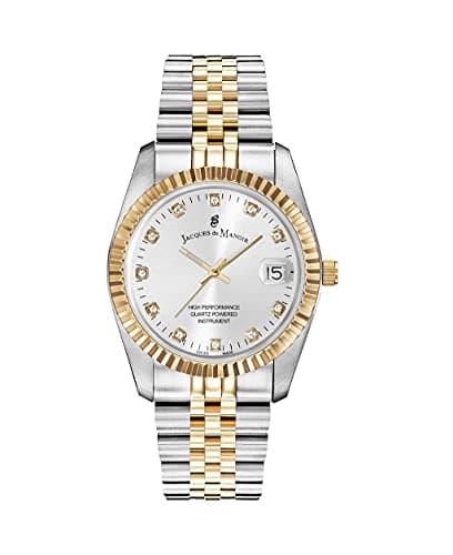 Image of Jacques Du Manoir Ladies Swiss Made Inspiration Silver & Gold Plated Stainless Steel Bracelet Watch