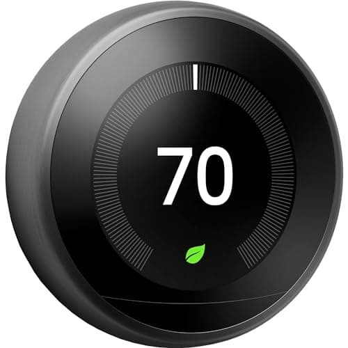 Image of Google Nest Learning Thermostat 3rd Generation, Black - Smart Thermostat - A Brighter Way To Save Energy, Black