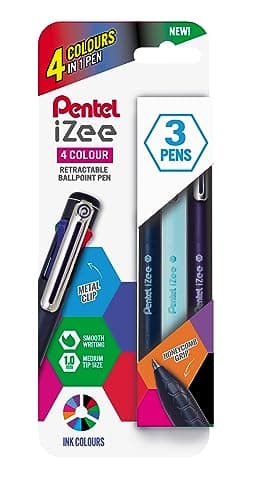 Image of Pentel iZee 4 Colour Triple Blister