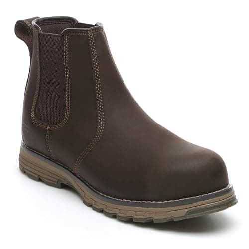 Image of Apache Workwear Men's Flyweight Dealer Safety Boot | UK Size 7 | Brown Water Resistant Safety Shoe | Toe Cap and Mid Sole Protection | Lightweight and Comfortable Easy Entry