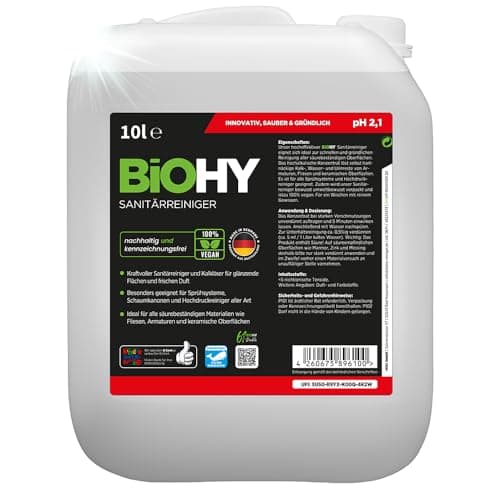 Image of BiOHY Sanitary Cleaners (10l Canister) | Lime decomposing Concentrate for The Sanitary Area | Bathroom Cleaner with Pleasant & Fresh Fragrance | Extra Strong (Sanitärreiniger)