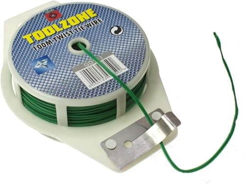 Image of Toolzone 100m Green Garden Twist Tie Support Wire