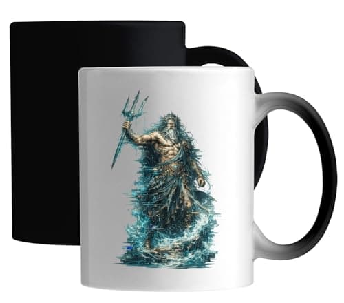 Image of Majestic Oceanic Warrior God Ceramic Magic Mug White