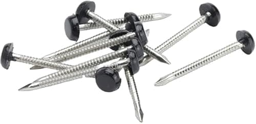 Image of 65mm Black UPVC Poly Headed Nails Stainless Steel (Pack of 10)