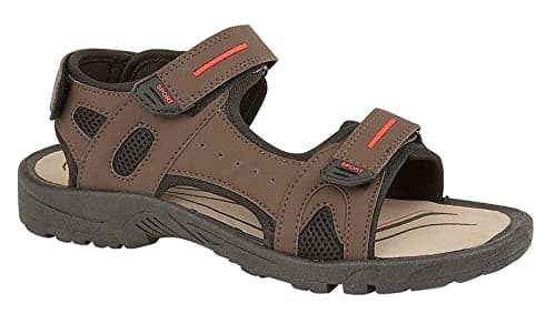 Image of ZAM993B-8 PDQ Mens Touch Fastening Sports Beach Sandal BROWN size 8 UK