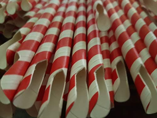 Image of Paper Spoon Scoop Straws for Smoothies, Slushies, Ice Cones, Snow Cones, Juice, Milkshakes (Pack of 100)