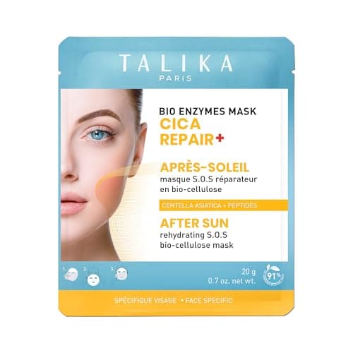Image of Talika Bio Enzymes Mask - Cica Repair+ After Sun Biocellulose Face Mask | Centella Asiatica & Allantoin for Soothing Sun-Exposed Skin | Deeply Hydrates, Repairs & Strengthens Skin Barrier