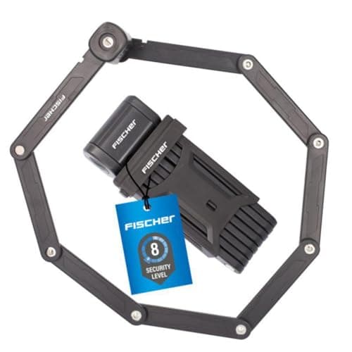 Image of FISCHER 50385 Folding Lock with Bracket and 2 Security Keys Black 110 cm