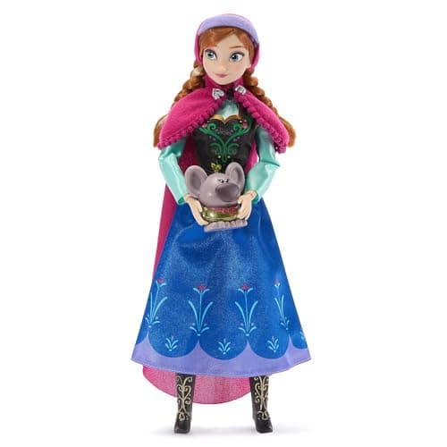 Image of Disney Store Official Anna Classic Doll for Kids, Frozen, 30cm/12”, Fully Posable Toy with Iconic Winter Outfit & Surprise Character Friend - Suitable for Ages 3+