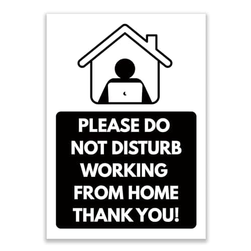 Image of LP Lifestyle Please Do Not Disturb Working From Home Sign – Durable Weatherproof Rust-Free Waterproof PVC Door Notice Sign for Home, Offices,Outdoor Use No.416 (A5 (148mm x 210mm) – No Holes)
