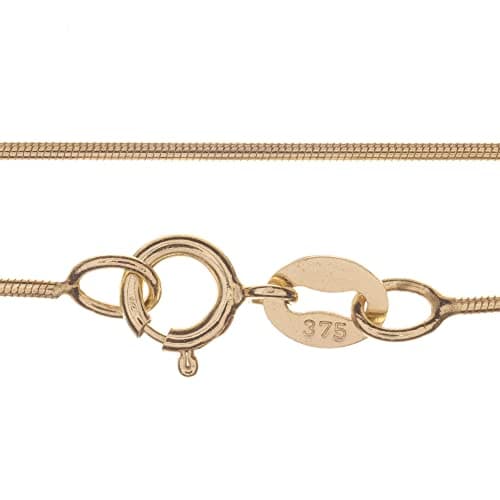Image of Markylis - Italian 9ct Gold Fine Smooth Rounded Snake Chain Necklace Jewellery - 0.8mm - Choose your size (16)