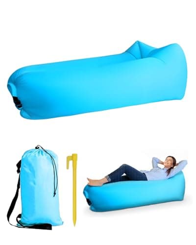 Image of Zumhigh Inflatable Lounger Air Sofa, Portable Inflatable Lazy Air Sofa Bed with Carry Bag Premium 210x70cm Inflatable Couch Chair for Outdoor Camping, Hiking, Beach Parties & Music Festivals