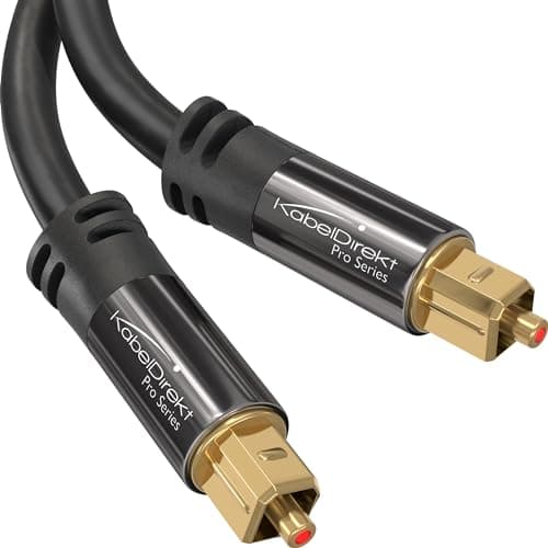 Image of TOSLINK Cable, optical audio cable – 5m Fibre optic lead for soundbars (digital S/PDIF, stereo systems/amplifiers/amps, home cinema, Xbox One/PS4) – CableDirect