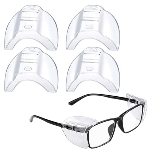 Image of BNXF 2 Pairs Side Shields,Shields Slip on Clear Side Shields,Glasses Side Safety Protection,Safety Glasses Side Shields,Universal Side Shield Safety Glasses for Small to Medium Eyeglasses(Clear)