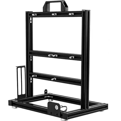 Image of PC Test Bench Motherboard Case, Aluminum Open Frame Computer Case Rack Bracket, Support ATX Computer Case and 180 Water-Cooled,DIY Creative Personality Motherboard Chassis Set, Vertical Overclocking
