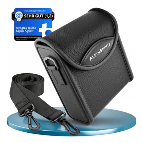 Image of AlpinSpirit© Binoculars Bag with Shoulder Strap (Test Winner) - Compatible with Our Binoculars 8 x 42 and 10 x 42 - Maximum Protection, Waterproof, Adjustable Straps - Binocular Protective Case (Black