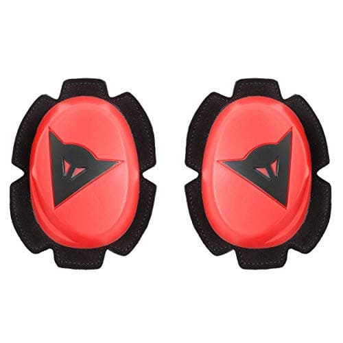 Image of Dainese - Pista Knee Slider, Polyurethane Motorbike Knee Pads, Smooth Contact with Track and Asphalt, Motorcycle Slider with Velcro Closure, Red Fluo/Black
