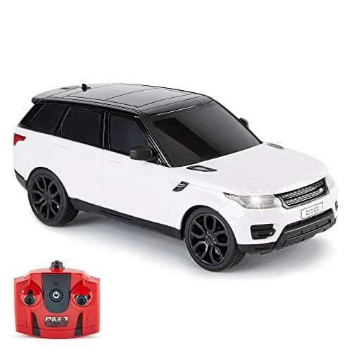 Image of CMJ RC Cars TM Range Rover Sport Remote Control Car 1:24 scale with Working LED Lights, Radio Controlled Supercar (Range Rover Sport White)