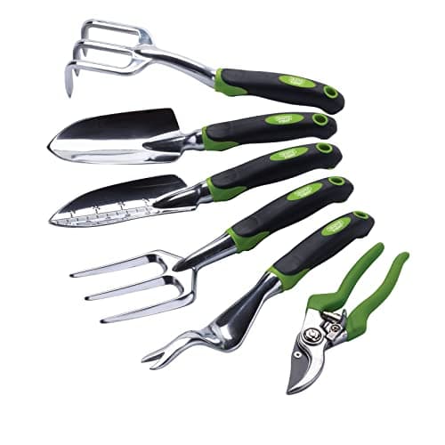 Image of Draper 08996 Garden Tool Set (6 Piece), Black and Green, Gardening Tools with Ergonomic Handles