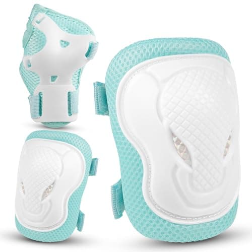 Image of Knee Pad Elbow Pads for Kids: Guards Protective Gear Set for Roller Skates Cycling BMX Bike Skateboard Inline Skatings Scooter Riding Sports (Green, Small (3-7 years))