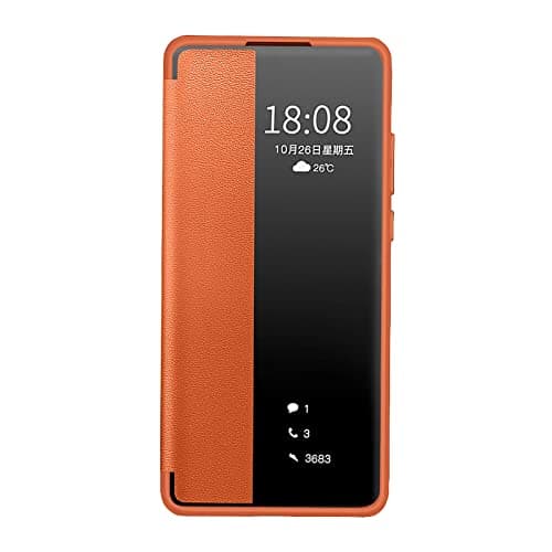 Image of QLTYPRI Case for Huawei P40 Pro, Smart View Case PC Bumper with Intelligent Wake up-/Sleep Function Shockproof Anti Scratch Flip Case Cover Compatible with Huawei P40 Pro - Brown