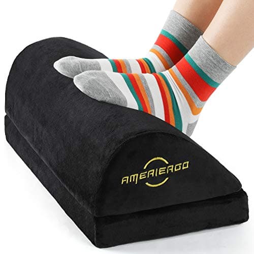 Image of AMERIERGO Wedged-Shape Adjustable Foot Rest,Foot Stool Under Desk, Cushion with 2 Optional Height for Home & Office