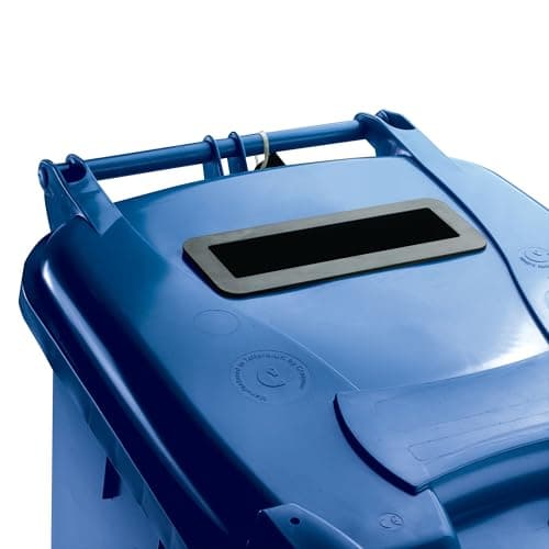 Image of Confidential Waste Wheelie Bin 140 Litre with Slot and Lid Lock Blue 377891