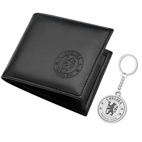Image of Chelsea F.C. Mens Wallet Bifold & Keyring Set, Football Accessories Gifts for Men