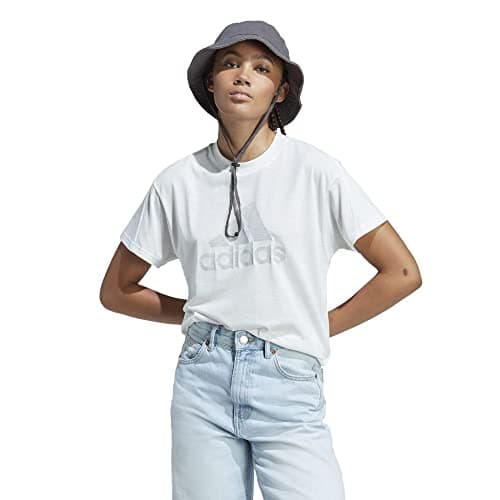 Image of adidas Women's Plus Size Future Icon Winners 3.0 T-Shirt, White Melange/Grey, 1X