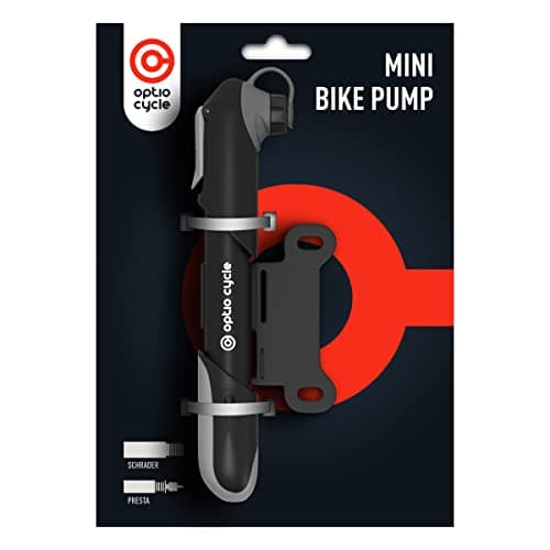 Image of Mini Bike Pump 120 PSI / 8.3 Bar – Compact Plastic Portable Bicycle Hand Pump for Presta, Schrader Valve | Frame Mounted Small Manual Bike Pumps for All Bikes – MTB, Road, Mountain Bikes