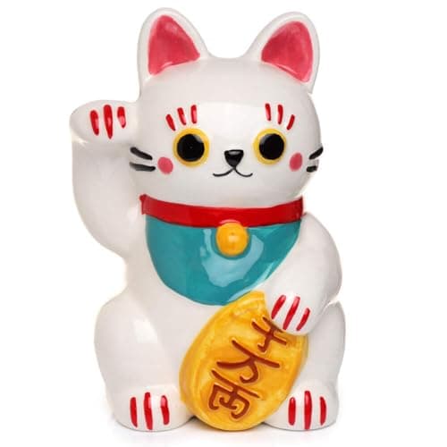 Image of Puckator Maneki Neko Lucky Cat White Ceramic Money Box