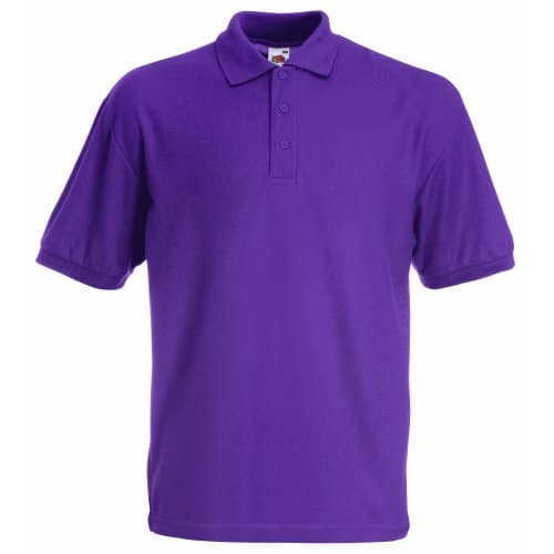 Image of Fruit of the Loom Kids’ Short Sleeved Polo Shirt - Purple - 9 Years