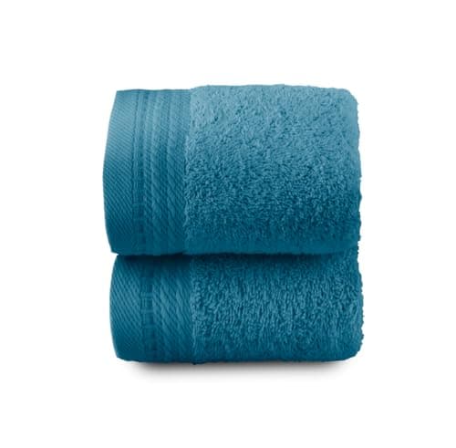 Image of Top Towel - Premium - Large Bath Towels - Bath Towels - 2 Face Towels or Bidet -30x50cm - 100% Cotton - 600g - Ocean
