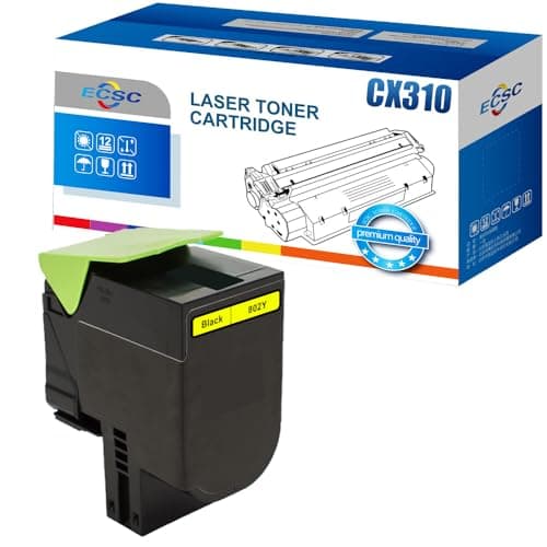Image of ECSC Toner Cartridge 802Y For Printer, Compatible With Lexmark CX310dn CX310dnw CX310n CX410de CX410dte CX410e (Yellow, 1-Pack)